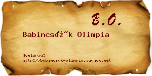Babincsák Olimpia névjegykártya